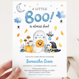 Blue A Little Boo Baby Dusche Einladung