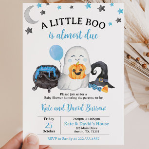Blue A Little Boo Baby Dusche Einladung