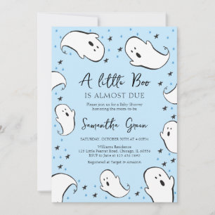 Blue A Little Boo Baby Dusche Einladung