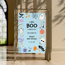 Blue A Little Boo Halloween Baby Dusche Empfang Poster