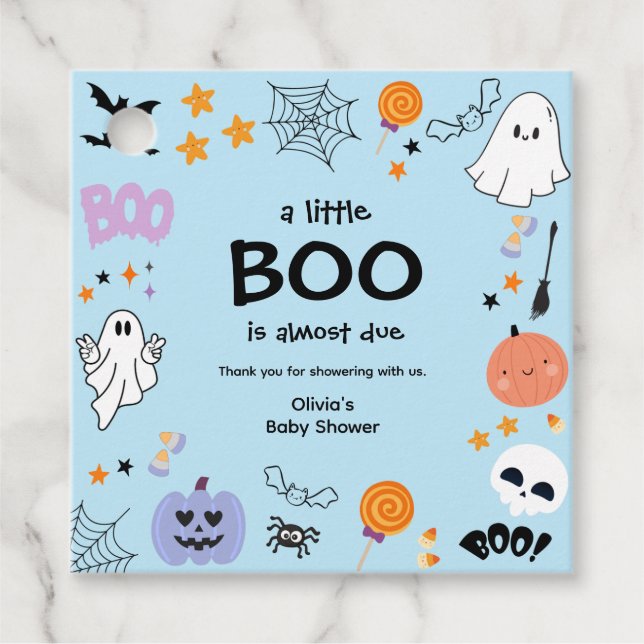Blue A Little Boo Niedlich Ghost Halloween Kinderd Geschenkanhänger (Vorderseite)