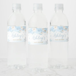 Blue A Little Snowflake Baby Dusche Wasserflaschenetikett