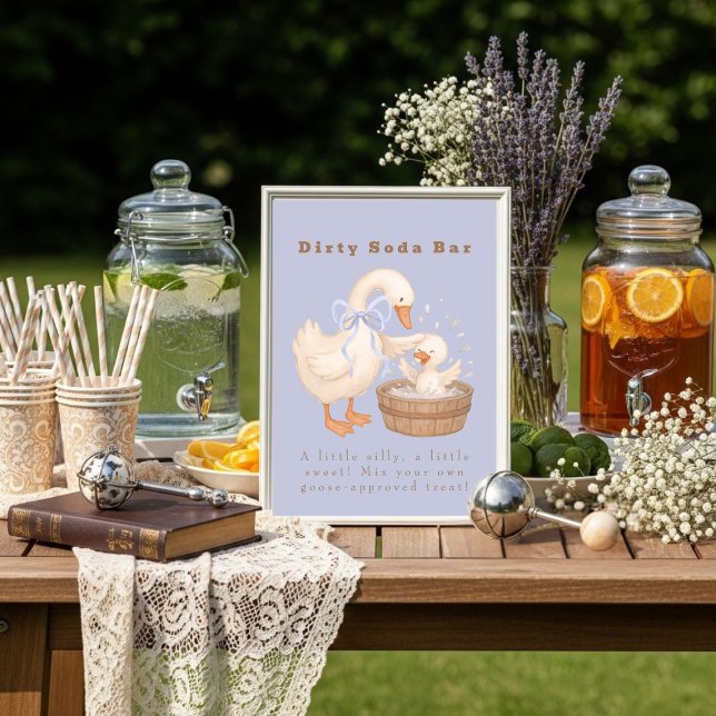 Blue A Silly Goose Dirty Soda Bar Sign Einladung (Blue A Silly Goose Dirty Soda Bar Sign)