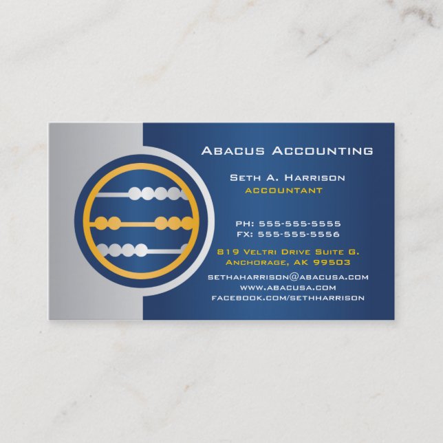 Blue Abacus Accounting Business Cards Visitenkarte (Vorderseite)