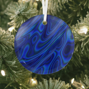Blue Abalone Muschel Fraktal Abstrakt Suncatcher Ornament Aus Glas
