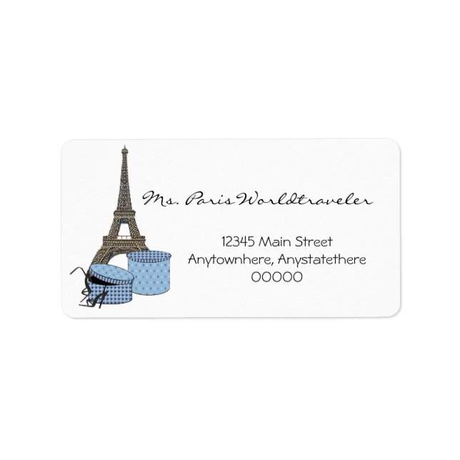Blue Abend in Paris Eiffel Tower Address Labels Adressaufkleber (Vorne)