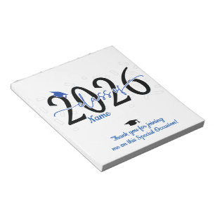 Blue Abschluss Candy Bar Wraps Gastgeschenk Notizblock