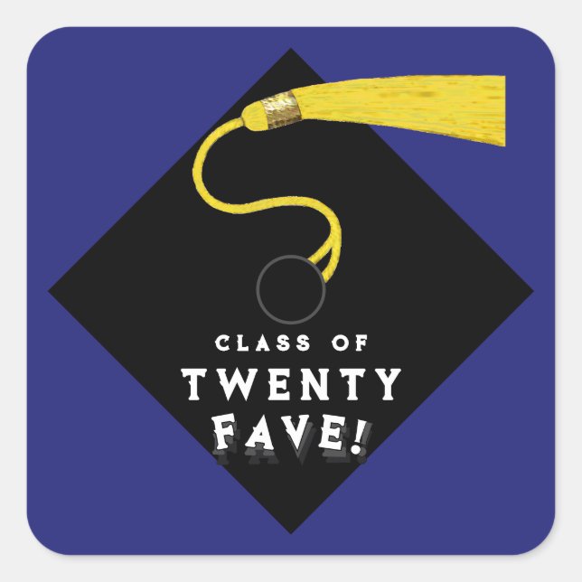 Blue Abschluss Class 25 Quadratischer Aufkleber (Vorderseite)