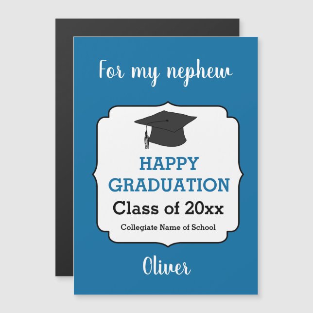 Blue Abschluss Class of 2025 Magnet Card (Vorne/Hinten)