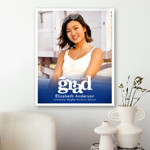 Blue Abschluss Foto Fett Typografie Minimalistisch Poster