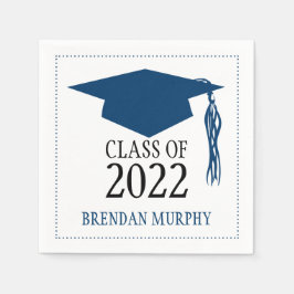 Blue Abschluss Mortarboard School Year Serviette