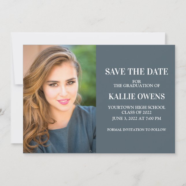 Blue Abschluss Retten Datum Ankündigung Foto (Vorderseite)