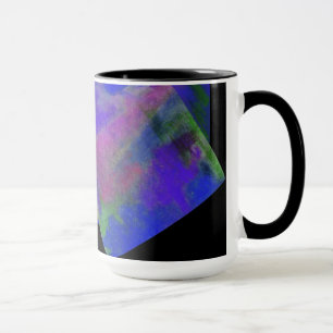 Blue Abstract Design Monogram Tasse