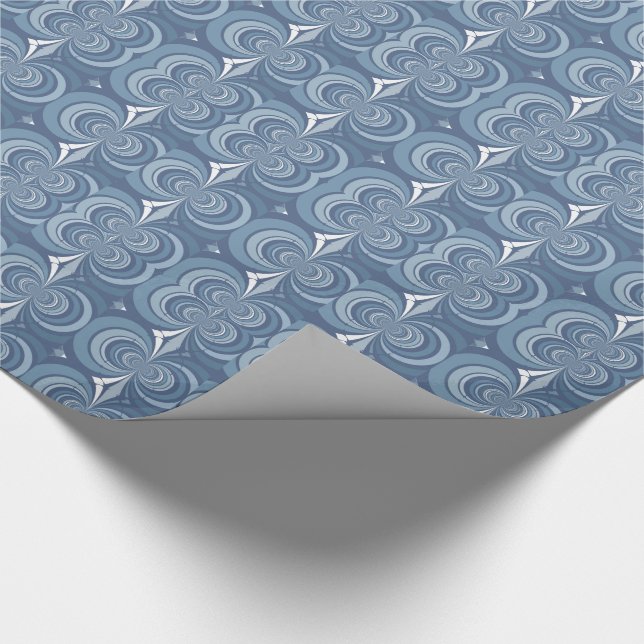 Blue Abstract Geometric Design Geschenkpapier (Ecke)