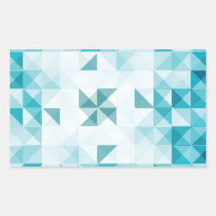 Blue Abstract Geometrical Background Template Rechteckiger Aufkleber