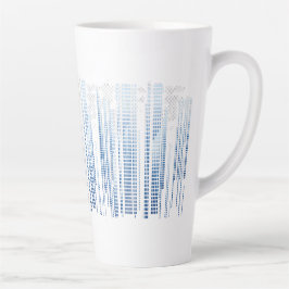 Blue Abstract Latte Mug - Modern Tall Coffee Cup Milchtasse