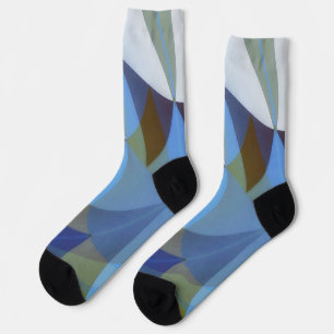 Blue Abstrakt Art Crazy Socken
