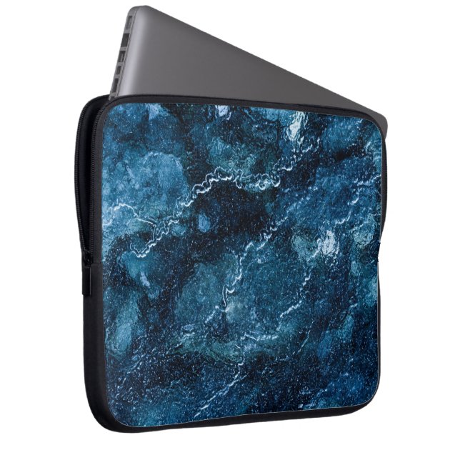 Blue Abstrakt Art Laptop Sleeve (Vorne Rechts)