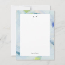 Blue Abstrakt Art Personalisiert Flat Note Card