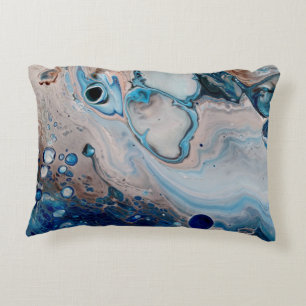 Blue Abstrakt Art Throw Accent Pillow Zierkissen