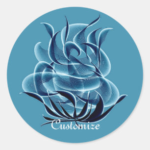 Blue Abstrakt Blue Rose Stickers