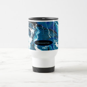 Blue Abstrakt Coffee Personalisierte Mug Reisebecher