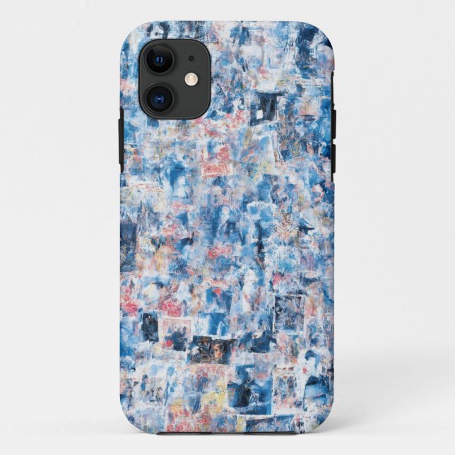 Blue Abstrakt Collage Mobile Case (Rückseite)
