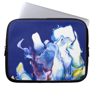 Blue Abstrakt Fluid Art Laptop Sleeve