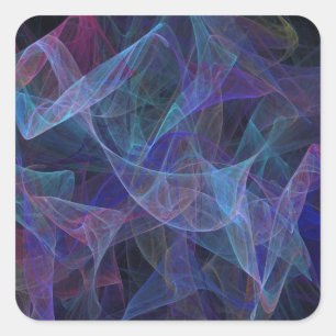 Blue Abstrakt Fraktal Square Sticker