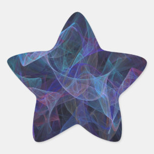 Blue Abstrakt Fraktal Star Sticker