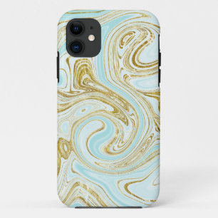 Blue Abstrakt Gold Glitzer Chic Stilvoll Case-Mate iPhone Hülle