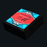 Blue Abstrakt Lace Wedding Anniversary GiftBox Geschenkbox<br><div class="desc">Individuell gestaltete Holzgeschenke Boxen mit Deckel : Einzigartiges und stilvolles Fraktal in Korallenpinken und Touchs goldener Spitzen wie Design - Exquisite und elegante Brauerei, Jubiläum oder Verlobung. Persönlich mit Namen, Jubiläumsdatum und Monogramm oder Zahlen - gemacht in eine wunderbare hölzerne Geschenkboxen, um Schmuck behalten, Schmuckkasten für Ihre speziellen Keepsakes. Schenken...</div>