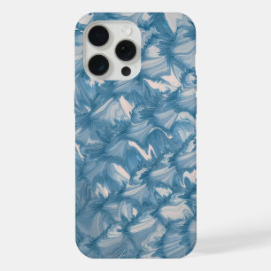 Blue Abstrakt Marble Waves Phone Case iPhone 15 Pro Max Hülle