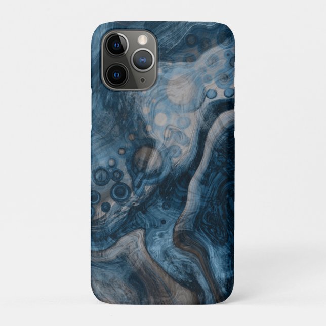 Blue Abstrakt Modern Fluid Art Case-Mate iPhone Hülle (Rückseite)