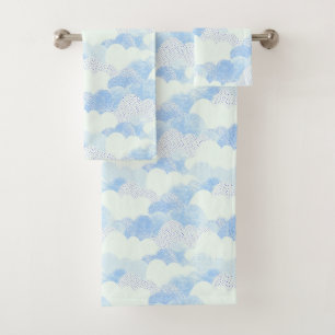 Blue Abstrakt Rain Cloud Sky Gemustert Badhandtuch Set
