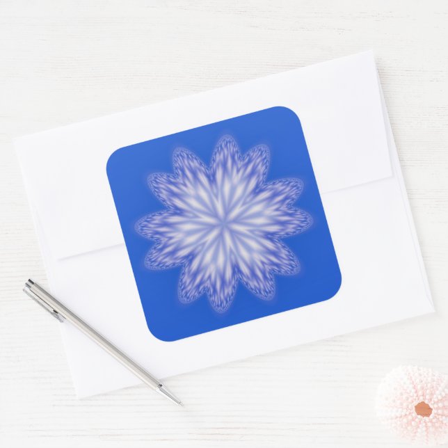 Blue Abstrakt Snowflake Sticker (Umschlag)