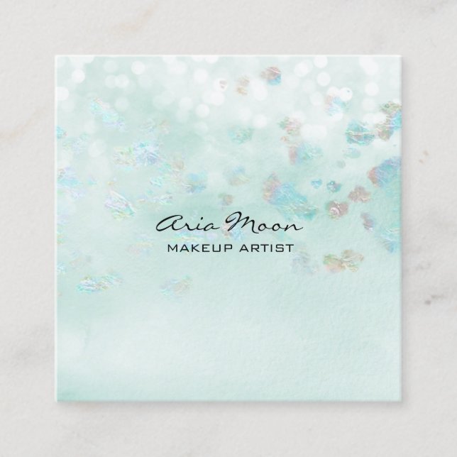 Blue Abstrakt Square Business Card Quadratische Visitenkarte (Vorderseite)