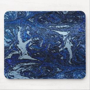 Blue Abstrakt Wave Splash Coole Städtische Kunst Mousepad
