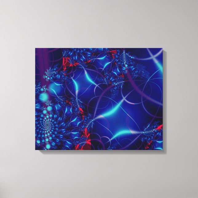 Blue Acara Stretched Canvas Print Leinwanddruck (Vorderseite)