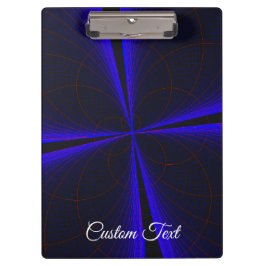 Blue Accent Clover Leaf Geometric Clipboard Klemmbrett