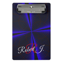 Blue Accent Clover Leaf Geometric Mini Clipboard Mini Klemmbrett