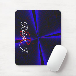 Blue Accent Clover Leaf Geometric Mouse Pad Mousepad