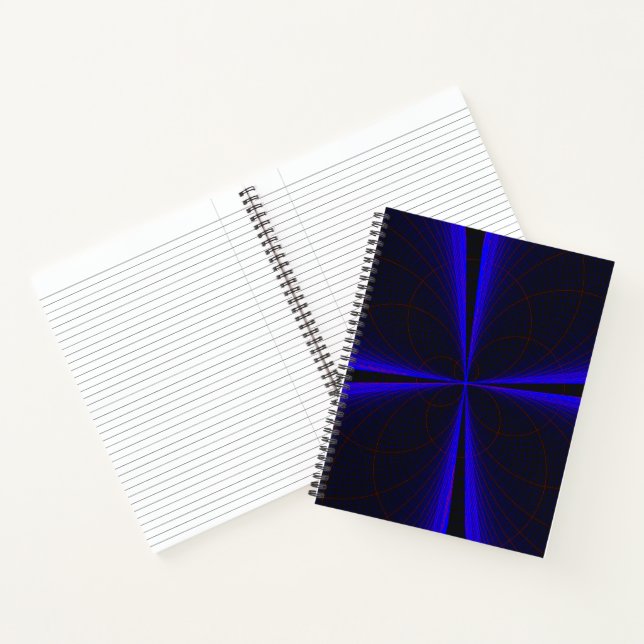 Blue Accent Clover Leaf Geometric Notebook Notizbuch (Innenseite)