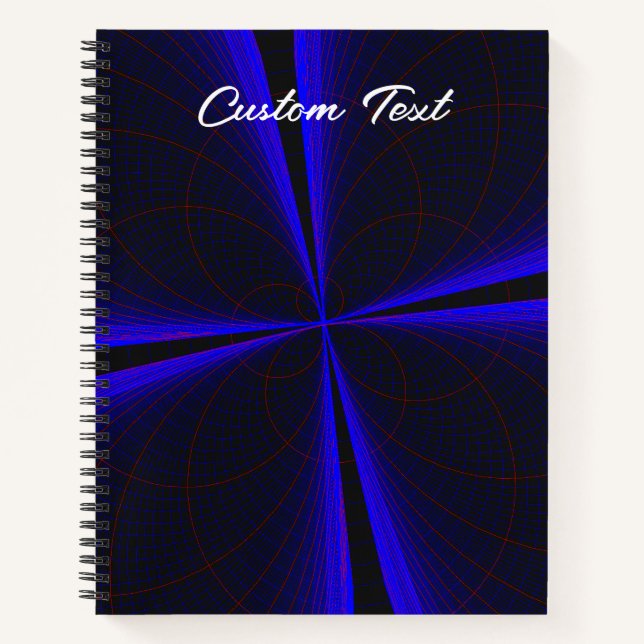 Blue Accent Clover Leaf Geometric Notebook Notizbuch (Vorderseite)