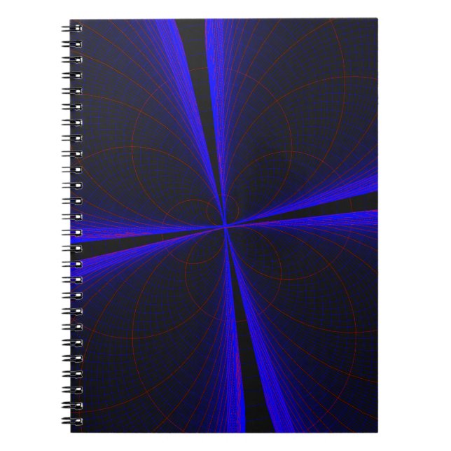 Blue Accent Clover Leaf Geometric Spiral Notebook Notizblock (Vorderseite)