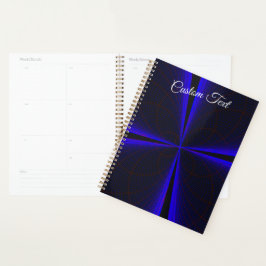 Blue Accent Clover Leaf Geometric Spiral Planner Planer