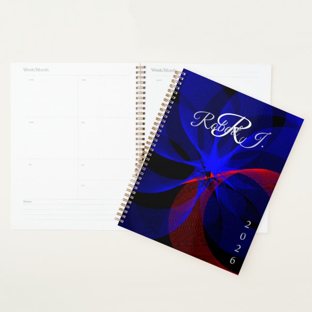 Blue Accent Rotation Geometric Spiral Planner Planer (Anzeige)