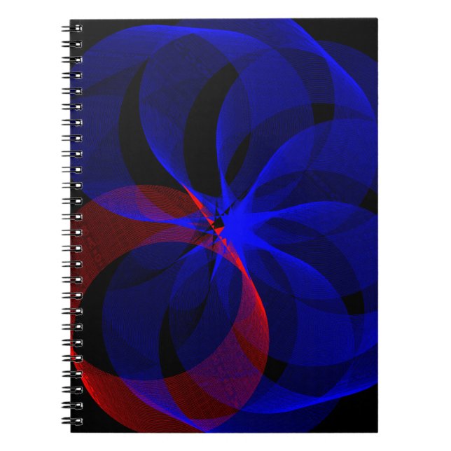 Blue Accent Rotation Spiral Foto Notebook Notizblock (Vorderseite)