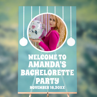 Blue Acrylic Foto Junggeselinnen-Abschied Begrüßun Acrylschild