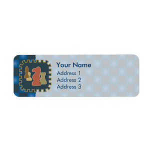 Blue Address Labels für Schachfiguren